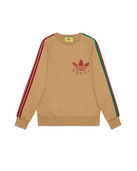 adidas x gucci cotton jersey sweatshirt|Gucci x adidas Cotton Jersey Sweatshirt Dark Beige .